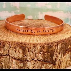 🆕 Custom Coordinates Cuff Bracelet